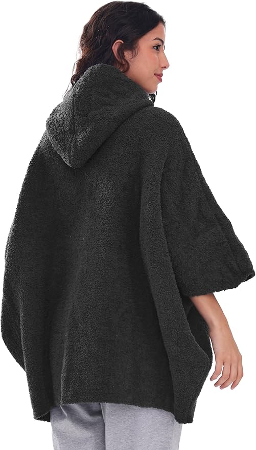 WDCOZY Wearable Blanket Hoodie Poncho Throw Comfy Soft Warm Cape Shawl Cozy Cloak Wrap Hooded with Sleeves For Women Adults