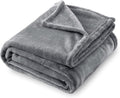 SOCHOW Flannel Fleece Blanket Throw Size, All Season Lightweight Super Soft Cozy Blanket for Bed or Couch, Grey, 50x60 inches
