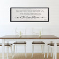 comurdyo Bless the Food Before Us Sign, 32" X 12" for Dining Room Kitchen Large Vintage Wall Decor, Farmhouse Christian Scripture Wooden Framed Religious Wall Hanging Art (Black)