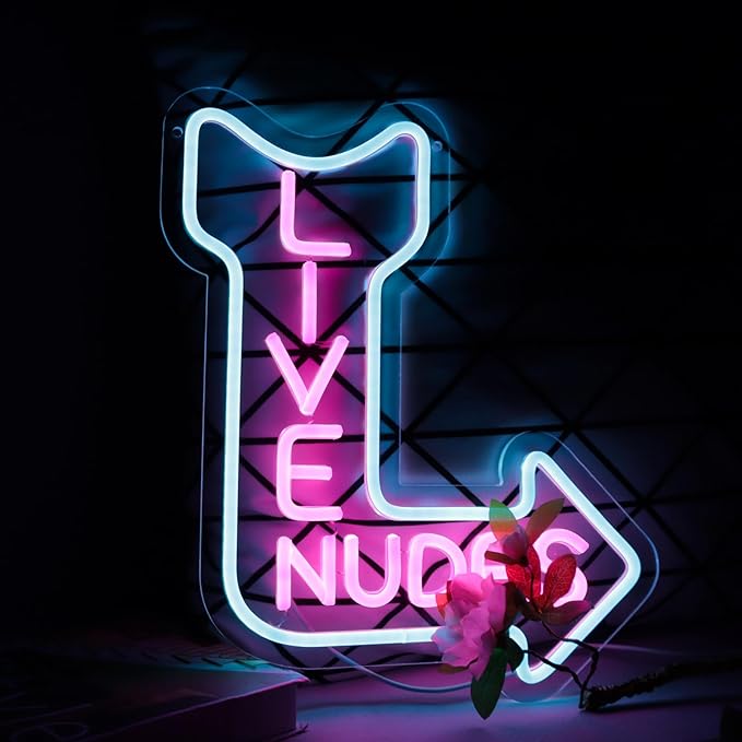 Live Neon Signs, Music LED Neon Light for Wall Decor,Music Studio Light up Sign for Wall Decor Beer,Bar,Bedroom,Party,Club