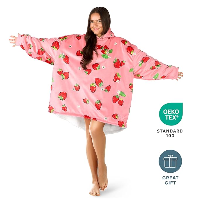 Bare Home Wearable Blanket Hoodie - Soft Plush Sherpa - Warm and Cozy - Oversized Wearable Blanket - Adult & Kid Sizes
