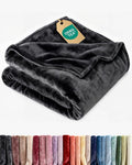 Ultra Soft Fleece Blanket Queen Size - Flannel Fleece Luxury Queen Blanket - Lightweight for Couch Bed Chair - Thick, Warm and Breathable - All Season Cozy Fuzzy, Anti-Static Microplush Bedding, Black