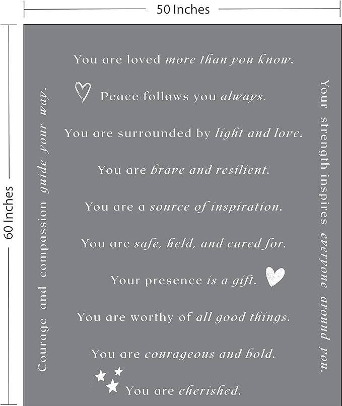 WOLF CREEK BLANKET Soft & Warm Gift Blanket for Women or Men - Light & Love Compassion Get Well Soon Positivity Courage Inspiration Healing Support & Comfort Gift for Mom Friend Sister. Cozy Flannel