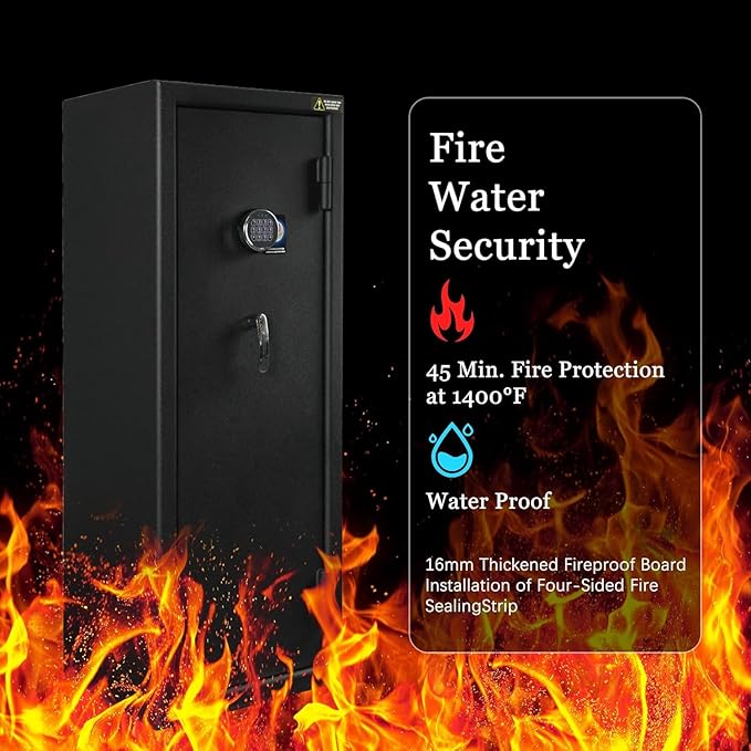HARDROCK Gun Safe for Pistols, Biometric Wall Mounted Handgun Safe Box for Desk, Bedside,Truck，Drop Down Quick Access Security Safe with Fingerprint Keypad Lock for Home nightstand