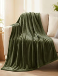 Casa Platino Fleece Throw Blankets – 300 GSM Olive Green – Soft Cozy Warm Winter Throws, Fuzzy Plush Elegant for Kids, Men & Women - Ideal for Couch, Sofa, Chair or Bed - 50x60 Inch