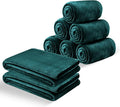 MOONLIGHT20015 Fleece Blanket Queen Size 8 Pack - Super Soft Fuzzy Emerald Throw Blanket for Couch and Sofa - Lightweight Luxury 400 GSM Microfiber Bed Blankets and Throws, 90 x 90 Inches (Queen)