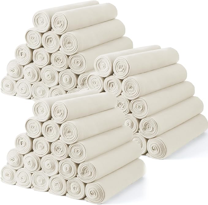 60PCS Off-White Fleece Blankets Bulk 50 X 60, Soft Lightweight Throw Blanket Cozy Blankets Bulk for Bed Sofa Couch Warm Pet Fleece Blanket Set for Wedding Homeless Home Office Travel Gift for Seasons