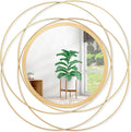 Large Round Mirror with Iron Metal Wire Frame Wall-Mounted Mirror for Home Decorative Living Room Bedroom Bathroom Entryway White 16” x 16”