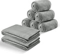 IR Imperial Rooms Fleece Blankets Queen Size 90x90 Inches- 8 Pack - Super Soft Fluffy Light Grey Throw Blanket for Sofa and Bed - Warm and Cozy Lightweight 400 GSM Microfiber Bed Throws Blankets