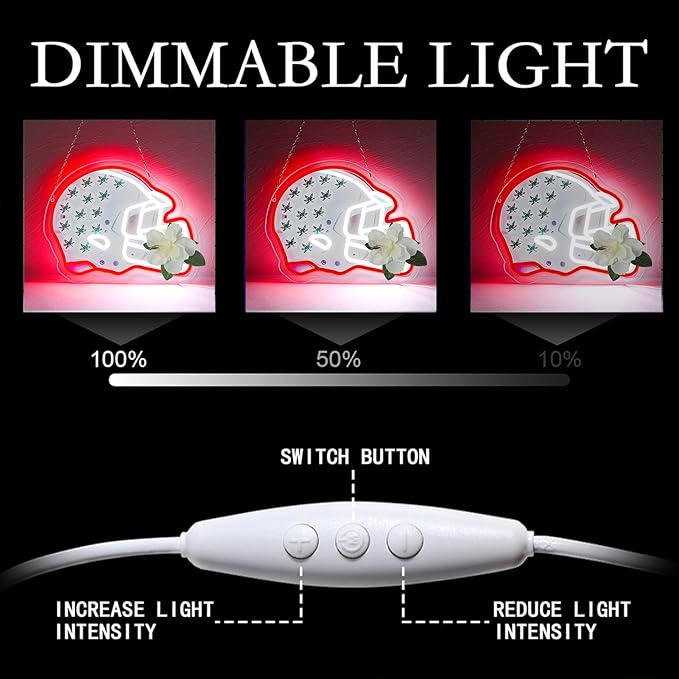 Pugna Football Merch Neon Signs for Wall Decor University Football Team Neon Lights for Bedroom Led Signs Suitable for Dormitory Man Cave Christmas Gift