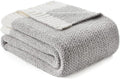 Snuggle Sac Heather Grey Throw XL Blanket for Couch, Super Soft Warm Blankets Cozy Knit Fuzzy Microfiber Throws Dupes for Sofa, Bed, Camping, Picnic, Heather Grey, 50x70 inches