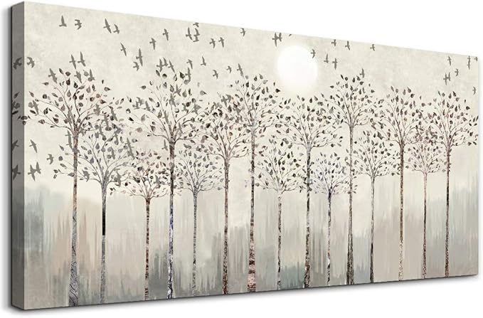 Canvas Wall Art For Living Room Trees And Birds Abstract Paintings Kitchen Wall Decor Office Canvas Prints Artworks Pictures Wall Decorations For Bedroom,Large Size Fashion Modern Home Decoration