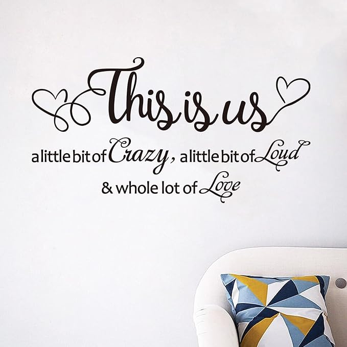 Motivational Home Wall Decals for Bedroom: Inspirational Family Quotes Vinyl Art Wall Stickers for Living Room Bathroom Kitchen Apartment - This is US 36.2" X 19"