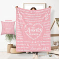 ITFRO Aunt Gift Flannel Fleece Throw Blanket Pillow Cover Set 50x60 Inch Ultra Soft Polyester Blanket 18x18 Inch Plush Pillow Case All Seasons for Mother's Day Birthday Christmas (Pink)