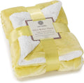 Genteele Sherpa Throw Blanket Super Soft Reversible Ultra Luxurious Plush Blanket, 40 x 50 inches, Yellow/White