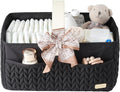 Luxurious Baby Diaper Caddy, Nursery Storage Basket for Newborn Essentials, Travel Baby Basket for Diapers Baby Wipes, Organizer Tote Bag Storage Bin, Baby Shower Gifts(black)