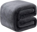 Polar Fleece Throw Blankets Travel Size for The Bed Extra Soft Brush Fabric Super Warm Sofa Throw Blanket 50" x 61"(Dark Grey Travel)