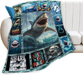 Shark Blanket Ocean Sharks Throw Blankets Decor Stuff Cozy Flannel Fleece Soft Plush Fuzzy Warm Lightweight Bedding Gifts for Women Girls Kids 60"X50"