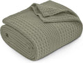 PHF Lightweight Waffle Weave Blanket King Size, Breathable & Ultra Soft, 104"x 90" Soft & Cozy Thin Blanket for All Season & Hot Sleepers, Bed, Home Decor - Dusty Sage