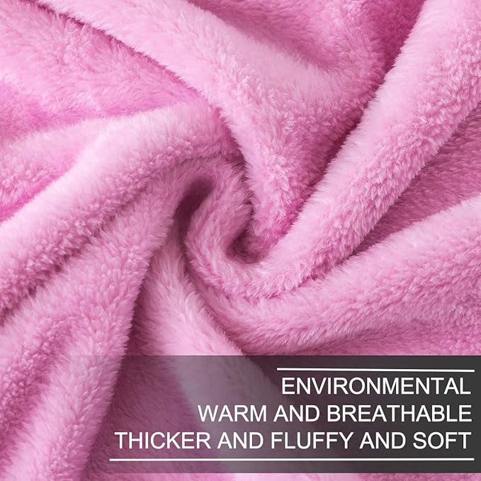 Fleece King Size Summer Blanket All Season 350GSM Lightweight Throw for The Bed Extra Soft Brush Fabric Winter Warm Sofa Blanket 90" x 108"(Pink King)