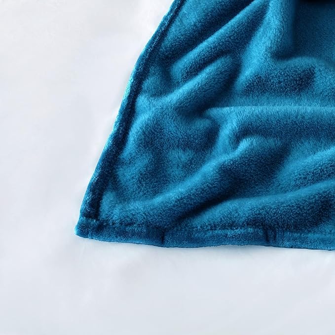 IR Imperial Rooms Fleece Blankets Queen Size 90x90 Inches - Super Soft Fluffy Throw Blanket for Sofa and Bed - Warm and Cozy Lightweight 400 GSM Microfiber Bed Throws Blankets (Queen, Teal)