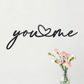You and Me Sign Metal Wall Decor Love Heart Shaped Decor You and Me Metal Wall Decor Hanging for Living Room Bedroom House Decoration for Housewarming Wedding Anniversary Valentine Gift