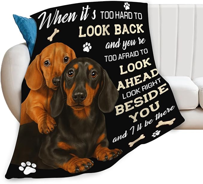 Dachshund Blanket for Girls Women Boys Men Adults Kids Soft Cozy Fleece Wiener Dog Throw Blankets Sausage Dog Lovers Gifts Warm Flannel Plush Lightweight Decor for Couch Bed Sofa 80"X60"