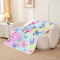 Erosebridal Rainbow Butterfly Fleece Throw Blanket Queen 90"X90",Colorful Butterfly Gifts for Girls Women Adult,Glitter Stars Galaxy Sherpa Blanket for Bed Couch,Soft Lightweight Flannel Blanket