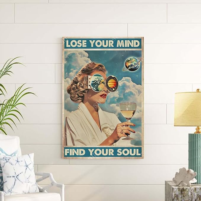 Girl Planet Funny Metal Tin Sign Aluminum Metal Signs Retro Metal Sign Bar Cafe Room Country Farmhouse Bathroom Family 8X12 Inch