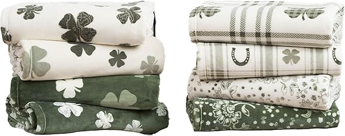 Lucky Brand 50" x 70" Plush Throw Blanket, Bandana White Blanket for Sofa or Bed