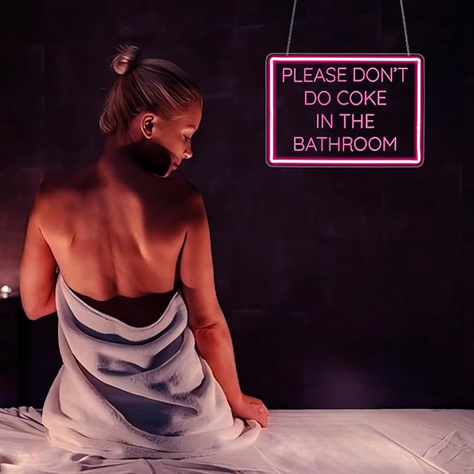 Neon Sign, Please Don't Do in The Bathroom Neon Signs for Wall Decor - Pink LED Signs for Home, Bathroom, Business, Club, Party - USB Powered Light Up Sign Decorations