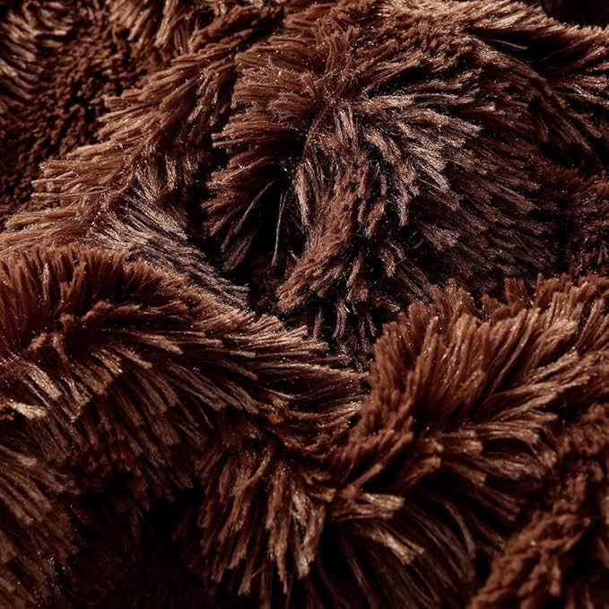 YUSOKI Brown King Faux Fur Winter Blanket,2 Layers,90"x104",Without Pillows Big Soft Plush Fuzzy Large Warm Fluffy Blanket for Bed