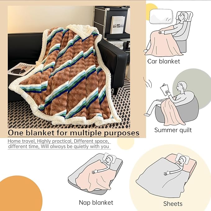 Fleece Bed Blanket, Queen Size 90 Inch × 90 Inch, Soft Plush Fluffy, Reversible Flannel Blanket for Sofa, Couch, Bed, All Seasons, for Women