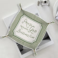 Christian Gifts Leather Jewelry Valet Tray, Green Religious Bible Verse PU Leather Catchall Beside Caddy Nightstand Organizer Tray for Jewelry Rings Watches Keys and Accessories, 7.8x7.8inch