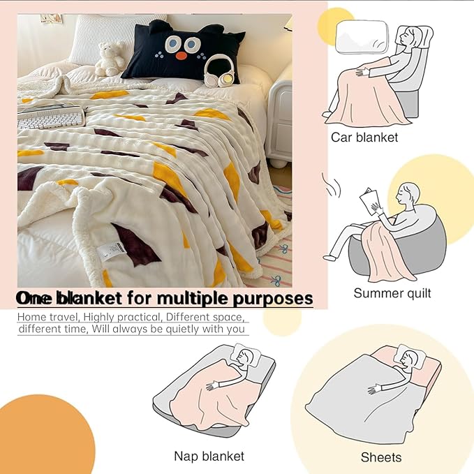 Full Size Fleece Blanket,Soft Warm Thick Throw for Bed/Couch - Stylish Winter Home Decor,Christmas Birthday Gift for Women Her (Full Size : 60"x80")