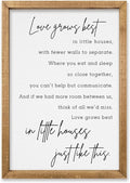 comurdyo Love Grows Best In Iittle Houses Wall Decor 16"×11" Inspirational Love Quote Sign Family Wood Framed Wall Hanging Art (Wood)