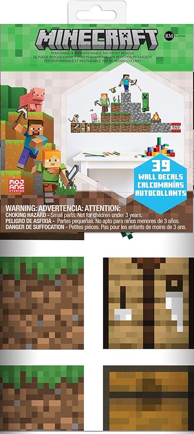RoomMates Minecraft Blocks Build Your Own Wall Decals, RMK5581SCS