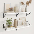Axeman Deep Floating Shelves | 36 Inch White Wall Shelves Set of 2 | 10 Inch Deep Wood Floating Shelves for Wall | 36" W x 10" D White Shelves for Living Room Bathroom Kitchen