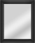 MCS 28x34 Large Wall Mirror, Brushed Black Frame & Beveled Detail Mirror, Vertical & Horizontal Wall Hanging Mirror for Bathroom, Bedroom & Livingroom