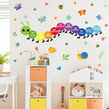 HLNIUC Colorful Kids Playroom Wall Decals Removable Inspirational Wall Stickers Cute Caterpillar Nursery Walls Decal Be Kind Be Happy Quotes Art Murals Decal for Girls Boys Bedroom Daycare Decor