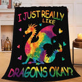 Dragon Blanket for Girls Women Boys Men Adults Kids Soft Cozy Fleece Dragon Lovers Throw Blankets Gifts Warm Flannel Plush Lightweight Decor for Couch Bed Sofa 50"X40"