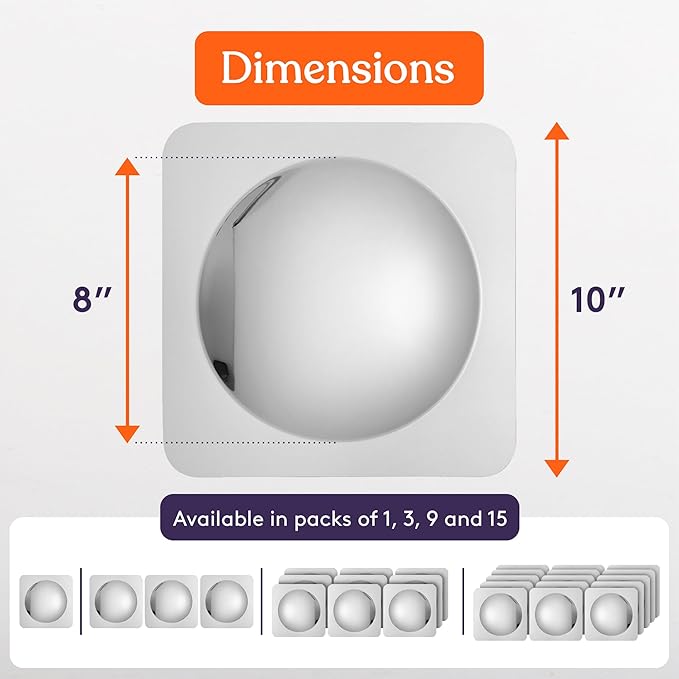 Special Supplies Sensory Bubble Wall Mirror - Interactive Acrylic Mirrors for Wall Decoration and Sensory Toys for Kids Classroom or Home -Sensory Room Decor -Visual, Tactile Stimulation (15 Pk)