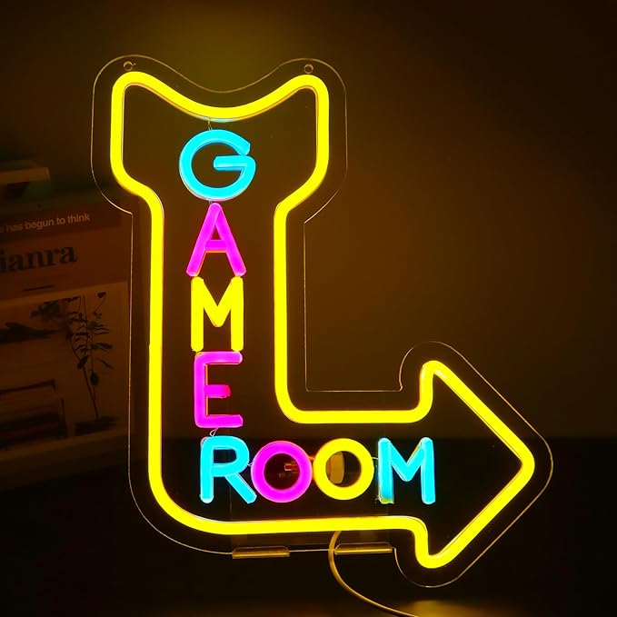 Game Room Neon Signs for Wall Decor，Led Neon Light for Man Cave, Gamer Party Decorations Gifts