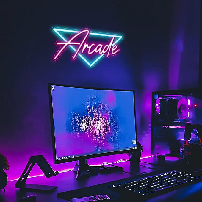 Kavaas Arcade Neon Sign, LED Arcade Signs for Arcade Room Decor | Retro Neon Sign for Boys Bedroom, Gaming Wall decor - Best Arcade Gifts for Teenage Boys, Christmas