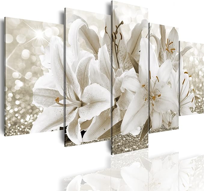 LUDUHU Arts Modern Flower Theme Wall Art - Abstract Orchid Canvas Wall Decor Flower Abstract Painting Still Life Canvas Wall Art for Home Decor (I,Oversize 80x40inch)