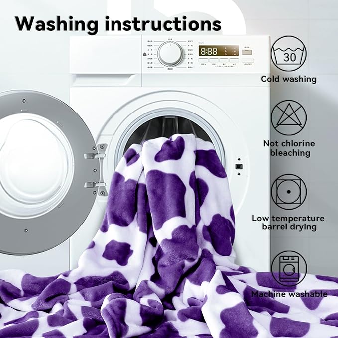 Purple Twin Fleece Blanket - Ultra Soft Flannel Throw for Couch & Bed, Lightweight Warm Blanket for Adults, Teens - Lavender Home Decor Gifts 60"x80"