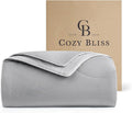Cozy Bliss Cooling Comforter Twin Size, Reversible Lightweight Cooling Blankets for Hot Sleepers and Night Sweats, Q-Max>0.45 Soft Breathable Silky Smooth Summer Comforter, Cool Grey, 68"x90"