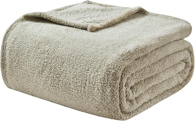 EMME Fluffy Soft Blanket Queen Size - 80"*90" Green Soft Fluffy Warm Bed Blankets Bed, Camping, Picnic, Travel Lightweight Blanket