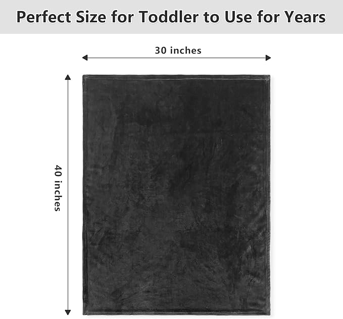 Lukeight Baby Blanket Fleece Toddler Blankets for Boys and Girls, Soft Cozy Fluffy Small Baby Newborn Blankets for Crib, Stroller, Travel and Bed (Grey, 30x40 Inches)
