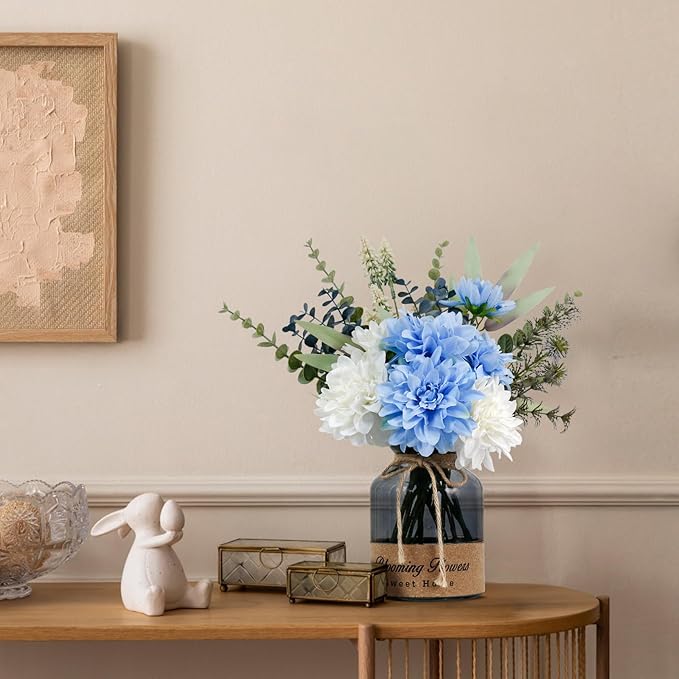 Leftover Fake Flowers in Vase,Artificial Flowers in Vase,Table Centerpieces for Dining Room,Flower Centerpieces for Tables,Faux Flowers for Kitchen Decor,Coffee Table Decor…